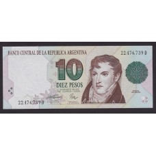 ARGENTINA COL. 743d BILLETE DE 10 PESOS CONVERTIBLES MUY BUENO